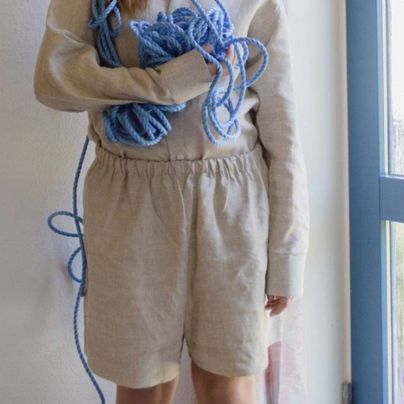 Baserange Tops - Baserange Ole Linen set 2pc shirt/shorts